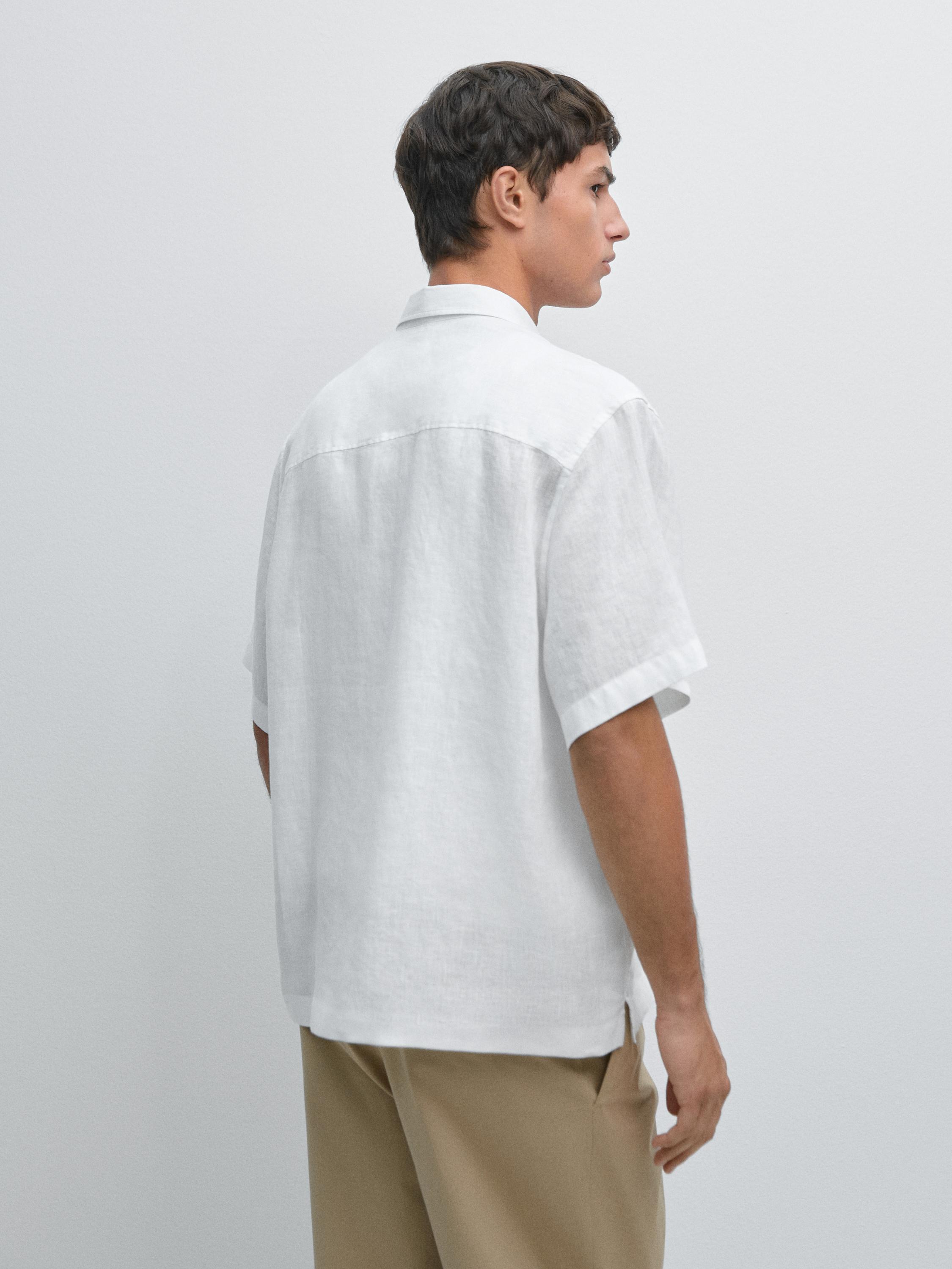 Chemise manches courtes 100 % lin